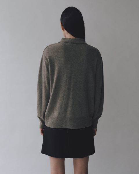 Mijeong Park Cashmere Blend Polo Sweater | Greige