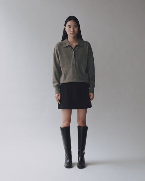 Mijeong Park Cashmere Blend Polo Sweater | Greige