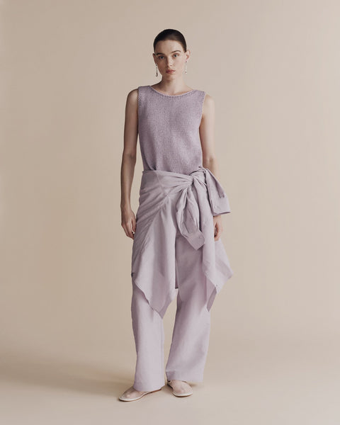 Mijeong Park Silk Linen Oversized Shirt | Lilac