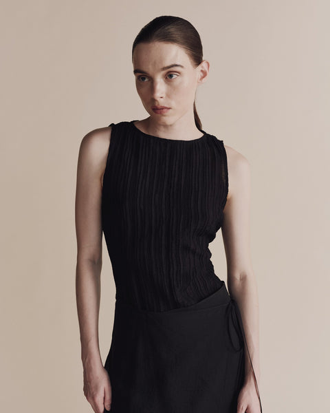 Mijeong Park Pleated Top | Black