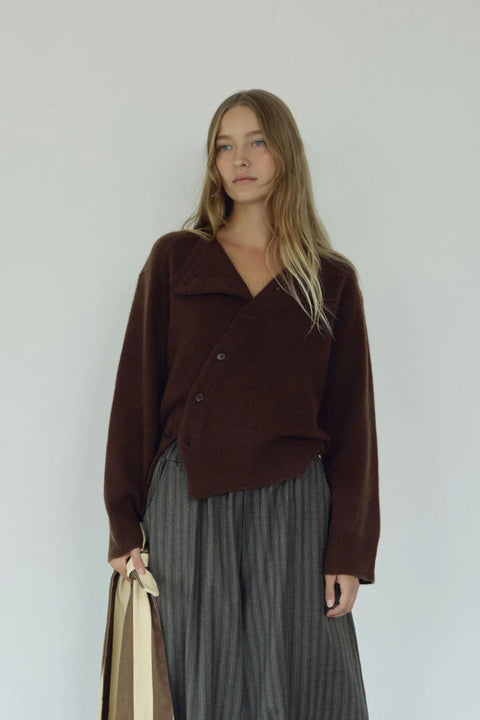 Bohème Goods The Asymmetric Cashmere Knit | Espresso