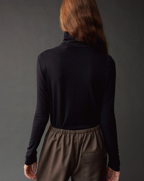 Mijeong Park Rollneck Jersey Top | Dark Navy