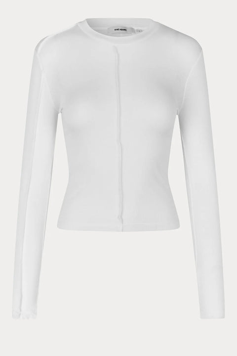 Oval Square Lila LS Blouse | White