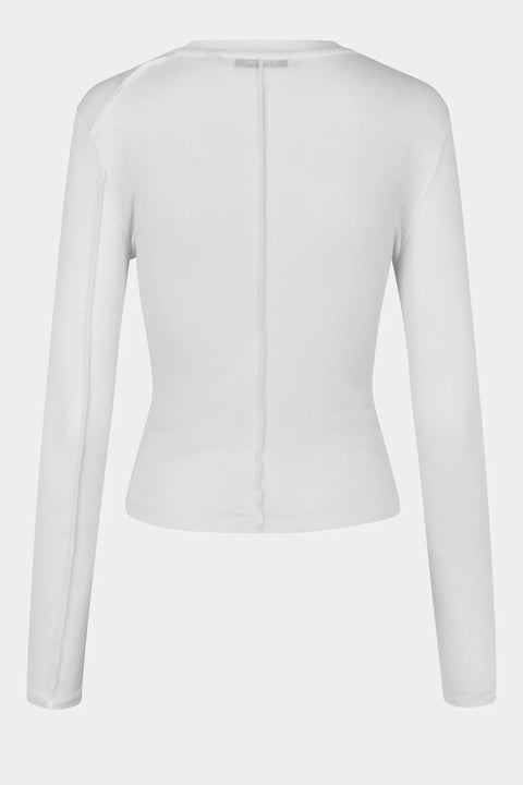 Oval Square Lila LS Blouse | White