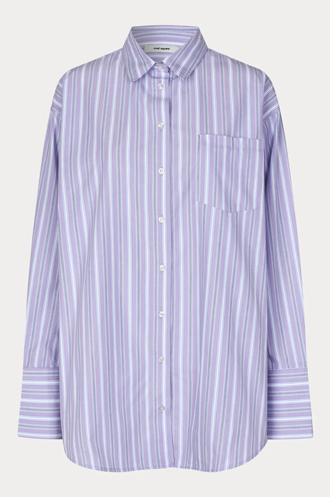 Oval Square Forever Oversized Shirt | Orchid Pinstripe