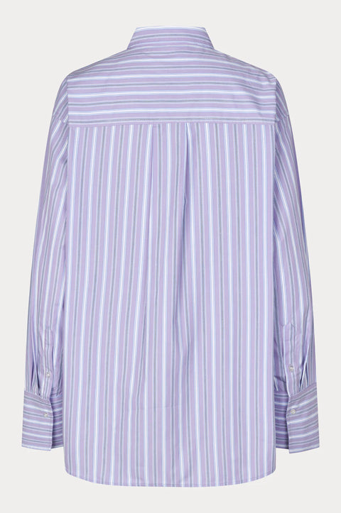 Oval Square Forever Oversized Shirt | Orchid Pinstripe