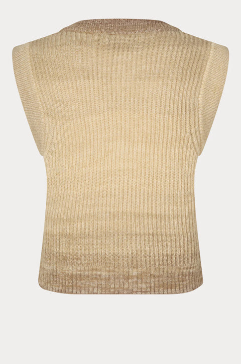 Oval Square Fall Knit Vest | Travertine