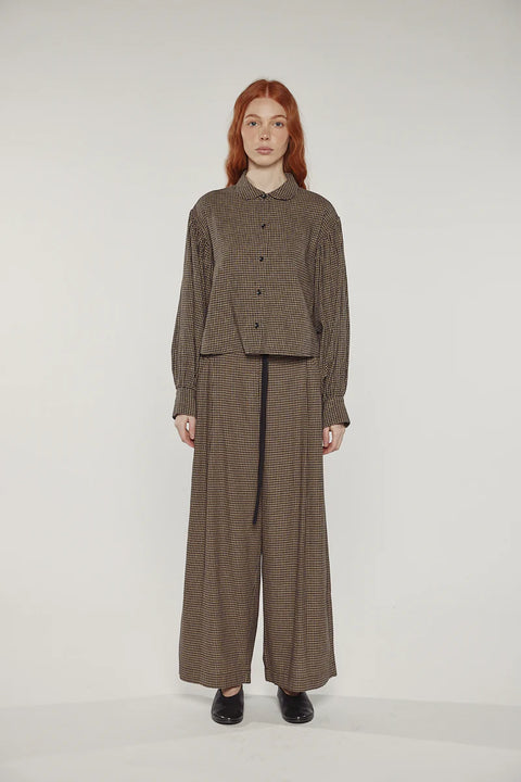Amente Wide Leg Straight Pants | Black/Khaki