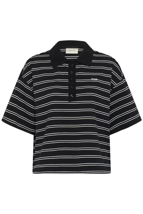 Gestuz Pilova Polo | Black White Stripe