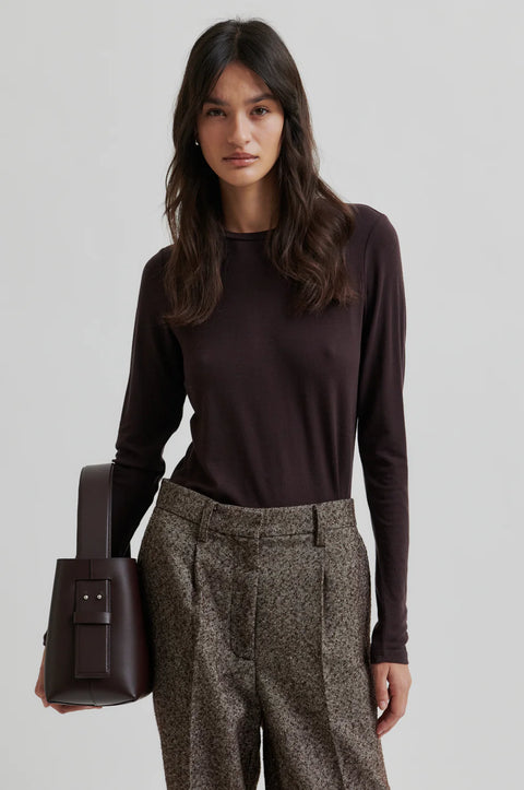 Second Female Matima O-Neck Tee | Chocolate Plum