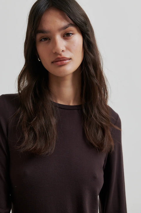 Second Female Matima O-Neck Tee | Chocolate Plum