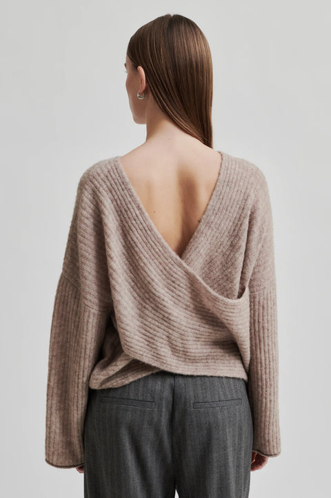 Second Female Ymma Open Back Knit | Roasted Cashew