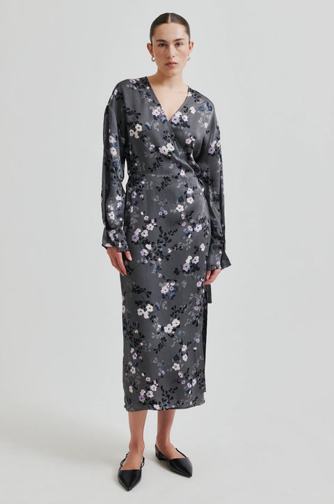 Second Female Florana Wrap Dress | Volcanic Ash