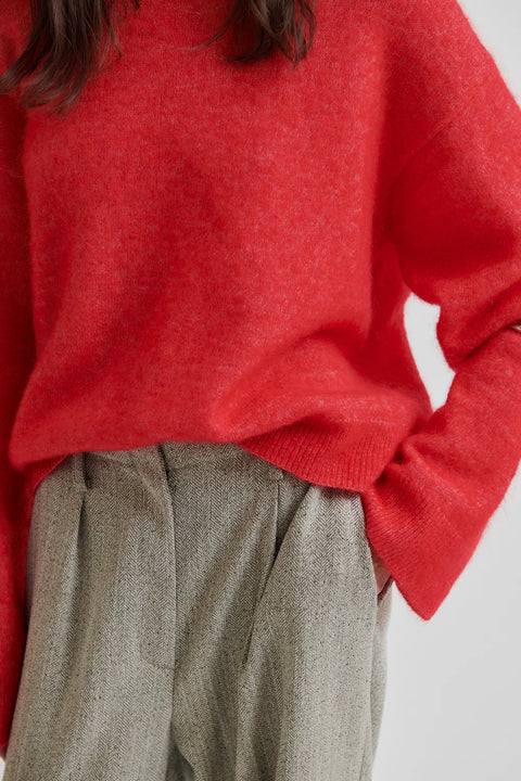 Second Female Brook Knit Drop Shoulder O-Neck | Goji Berry