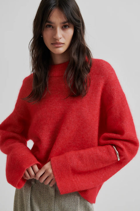 Second Female Brook Knit Drop Shoulder O-Neck | Goji Berry