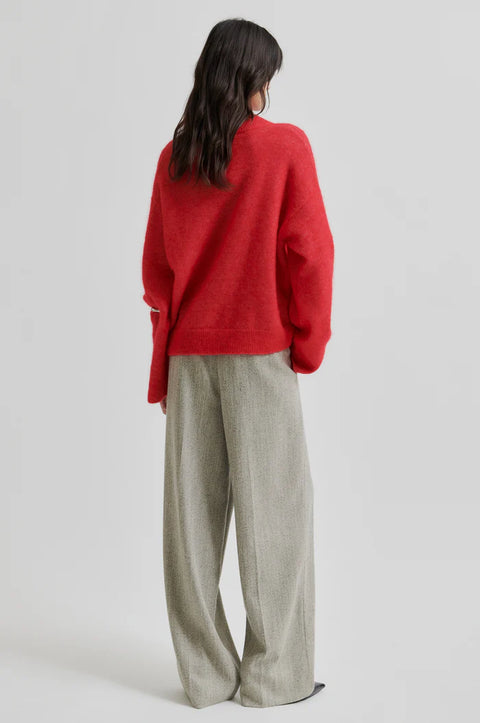 Second Female Brook Knit Drop Shoulder O-Neck | Goji Berry