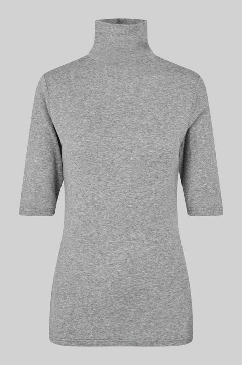 Second Female Honor SS T-Neck Tee | Grey Melange