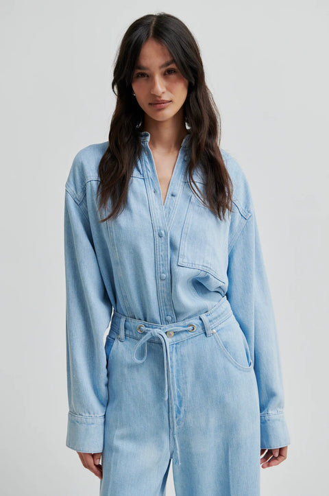 Second Female Irvin Denim Shirt | Light Blue