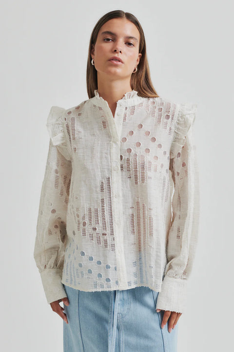 Second Female Nete Frill Shirt | Coconut Milk