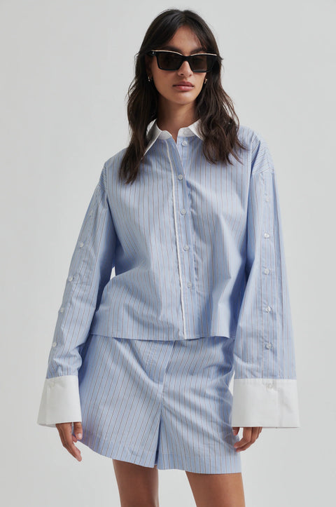Second Female Alanis Combi Shirt | Light Blue Stripe