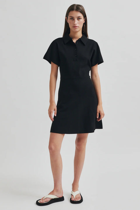 Second Female Stinna Knit SS Dress | Black