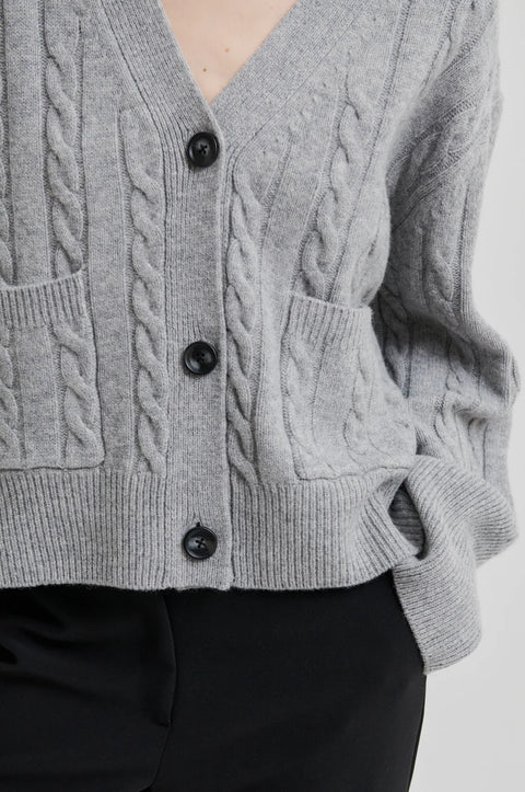 Second Female Alphine Knit Cardigan | Mid Grey Melange