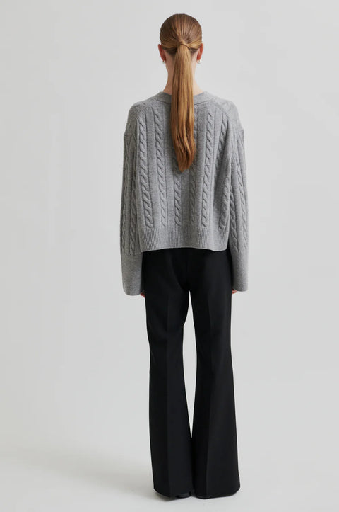 Second Female Alphine Knit Cardigan | Mid Grey Melange