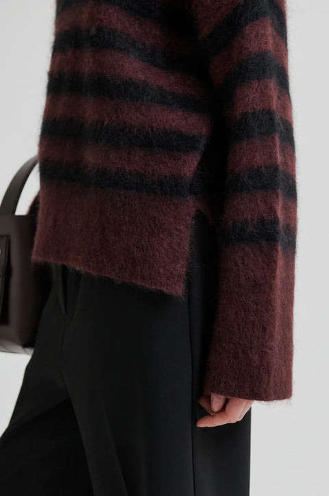 Second Female Ovalana Knit T-Neck | Sassafras Stripe Sweater