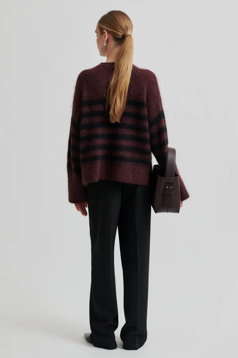 Second Female Ovalana Knit T-Neck | Sassafras Stripe Sweater
