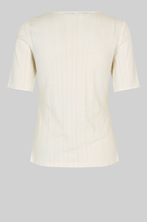 Second Female Second Female Rosia Pointelle Tee in Tofu: featuring cotton, relaxed