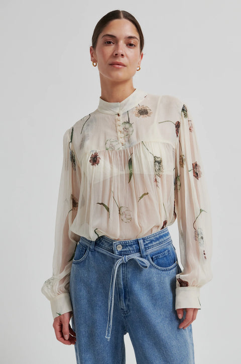 Second Female Second Female Florala Blouse in Summer Sand: featuring relaxed