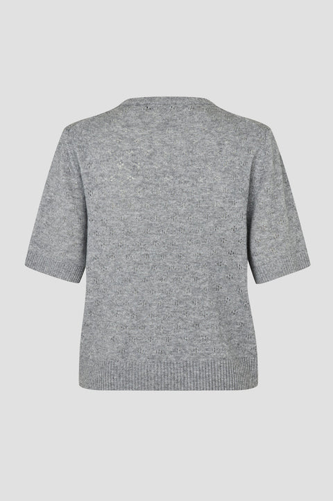 Second Female Amala Knit O Neck | Mid Grey Melange