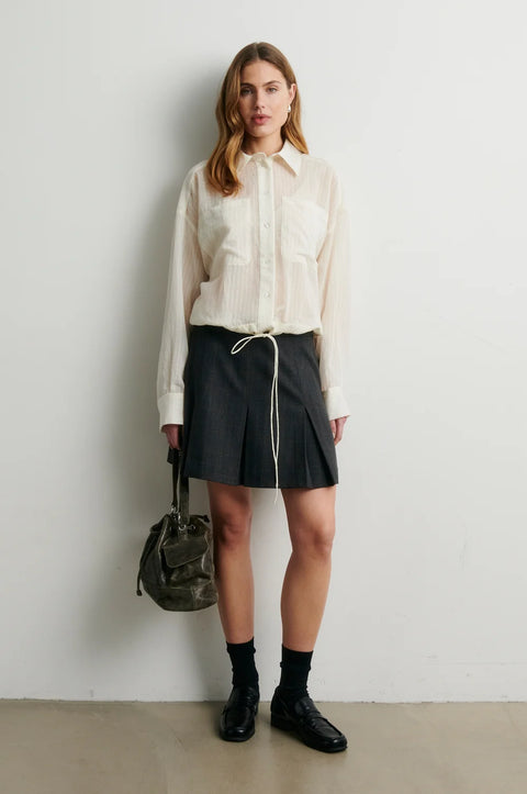 Second Female Anjou Mini Skirt | Dark Grey Melange
