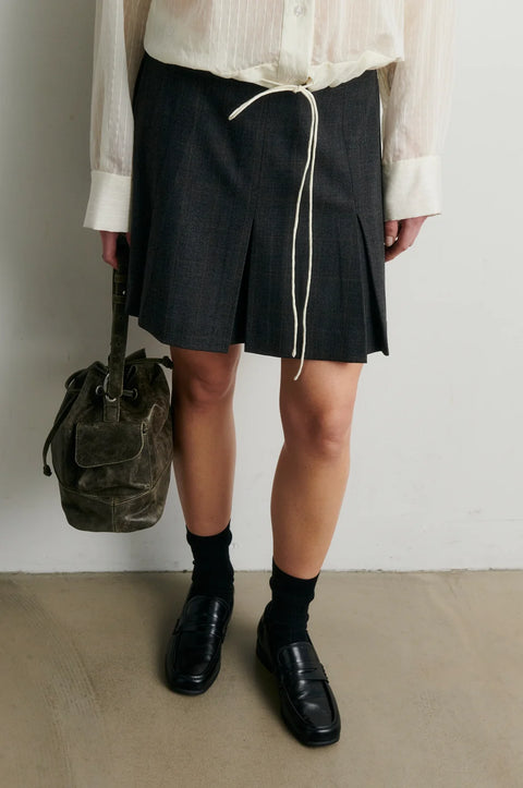 Second Female Anjou Mini Skirt | Dark Grey Melange