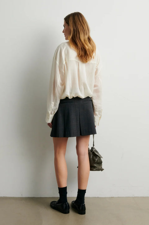 Second Female Anjou Mini Skirt | Dark Grey Melange