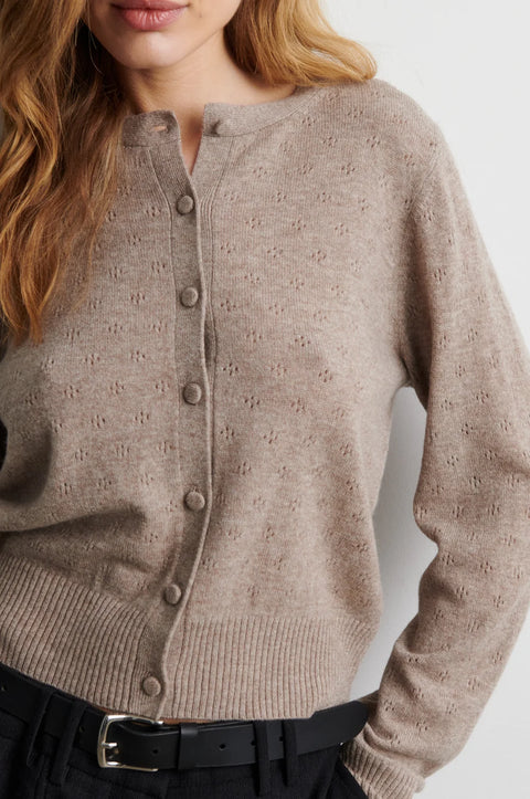 Second Female Amala Knit Cardigan | Mid Brown Melange