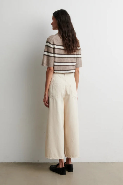Second Female Vilna Knit SS O Neck | Light Beige Melange