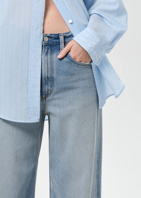 AGOLDE AGOLDE Low Curve Jean in Reset (Flyweight): features cotton, oversized, relaxed