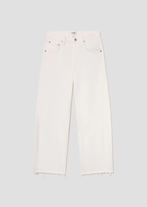 AGOLDE AGOLDE Low Curve Fray Jean in Milkshake: features cotton, relaxed