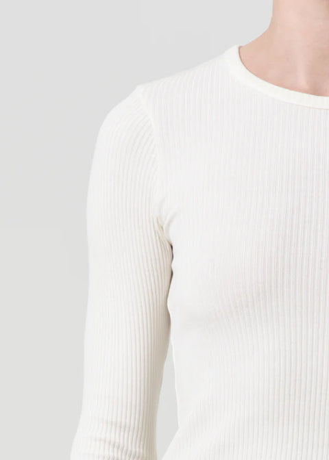 AGOLDE Alma Shrunken Crewneck | Oat Milk