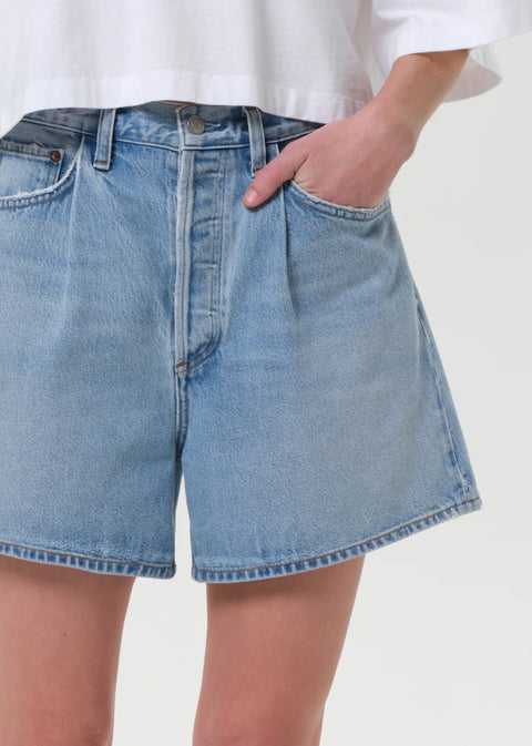 AGOLDE Rhoda Pleated A-Line Short | Raft