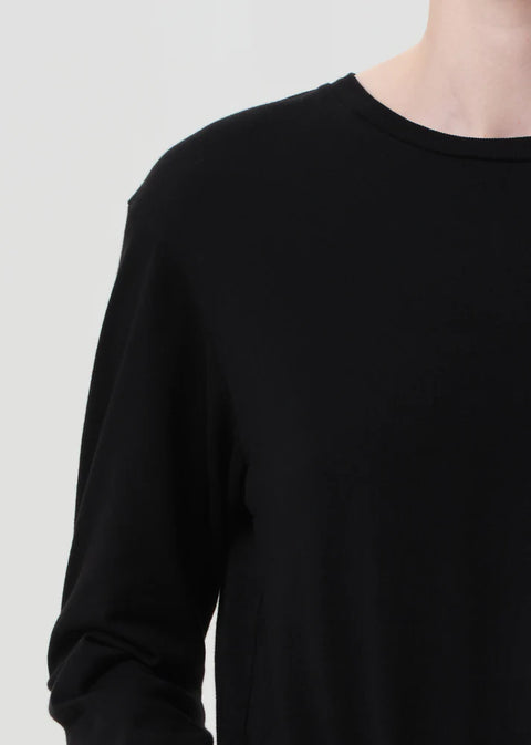 Black organic cotton AGOLDE Sydney relaxed long sleeve tee 