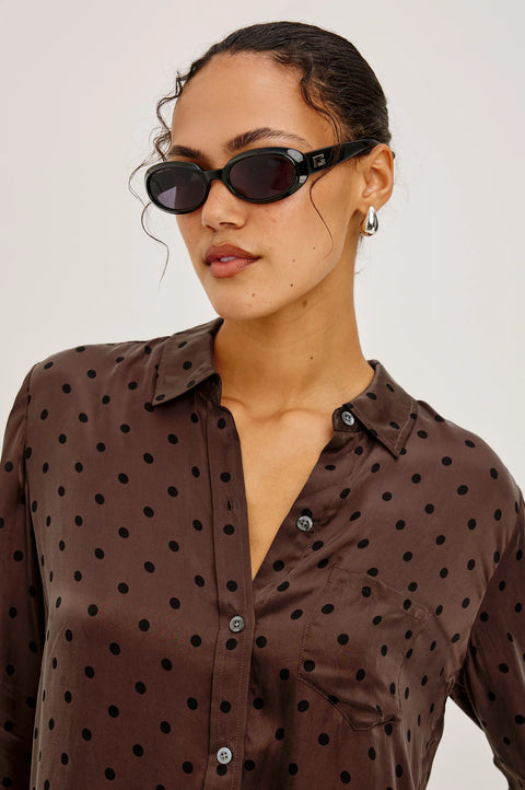 Rails Alyssa Shirt | Chocolate Polka Dot