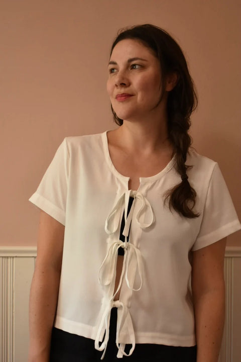 Jillian Isabel Atelier Daphne Bow Blouse | Ivory