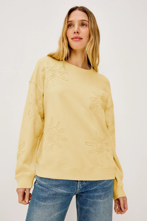 Rails Rails Beckley Sweatshirt in Sunshine: featuring cotton, oversized, ribbed