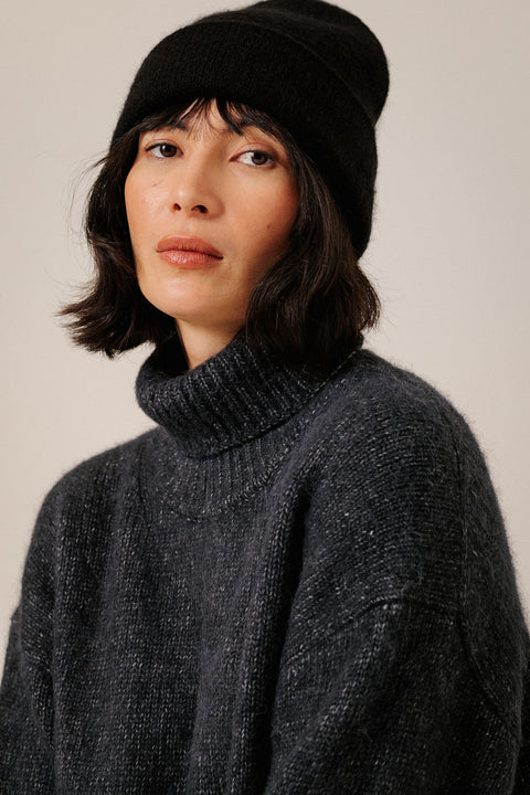 Bare Knitwear Baby Alpaca Beanie Andes - Three-Quarter View Showing Minimalist Silhouette and Soft Texture
