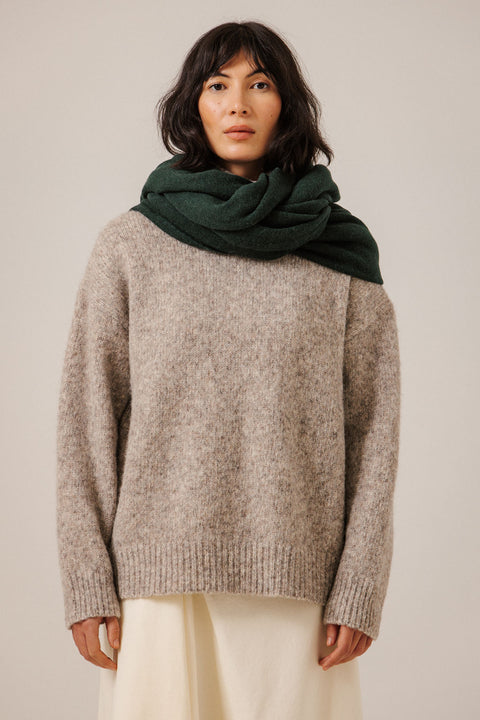 Bare Knitwear Alpaca Wrap - Flat Lay Showing Full Size and Soft Brushed Baby Alpaca Texture