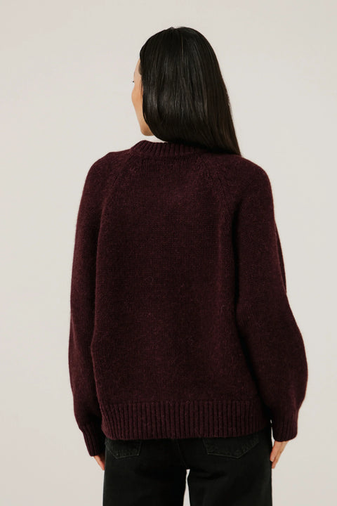 Bare Knitwear Classic Oversized Crewneck | Maroon