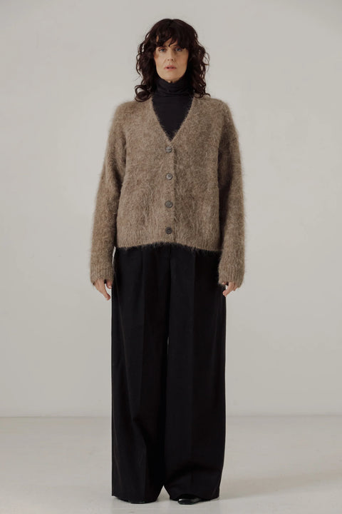 Bare Knitwear Suri Alpaca Cardigan | Taupe