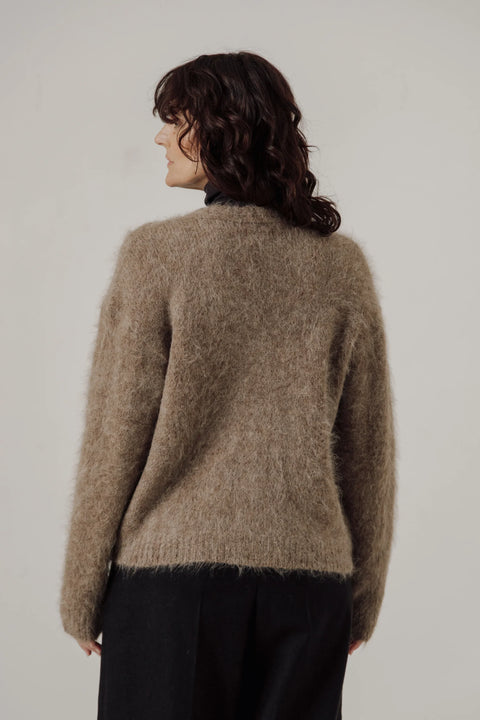 Bare Knitwear Suri Alpaca Cardigan | Taupe